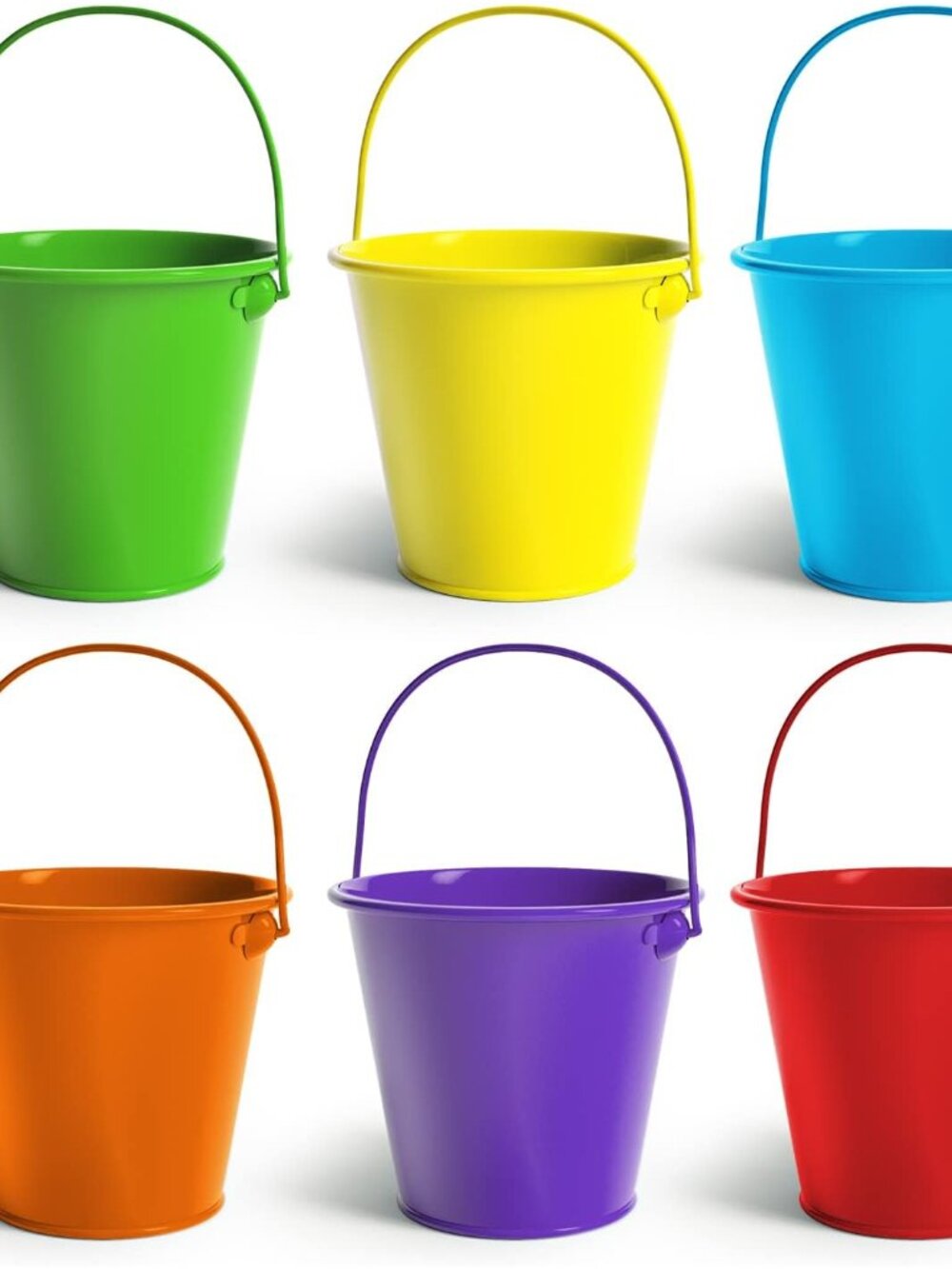 Small Metal Buckets with Handle 6 Pcs – Mini Galvanized Tin Pails 20 fl oz for P